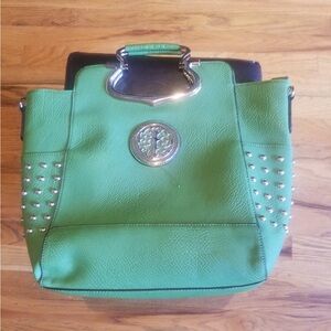 Green Studded Tote Bag